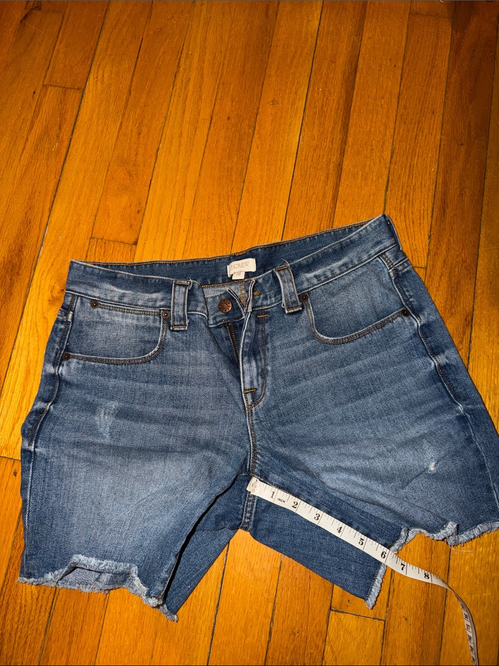 J crew Distressed Blue Denim Cutoff Shorts